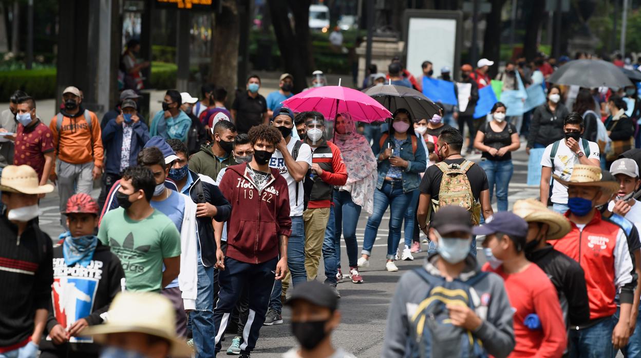 Marcha de profesores celebrada esta semana en México DF