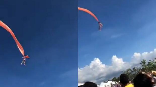 El impactante vídeo de una niña zarandeada por los aires mientras hacía volar su cometa