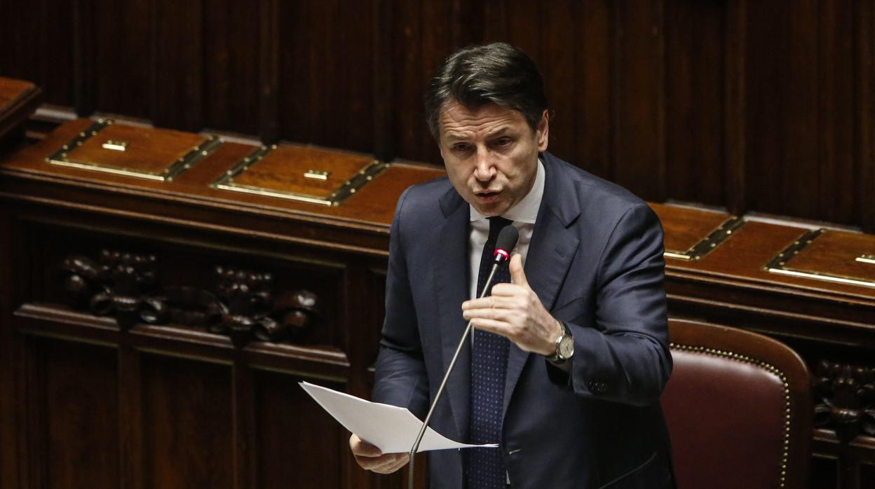 El primer ministro, Giuseppe Conte, en el Parlamento