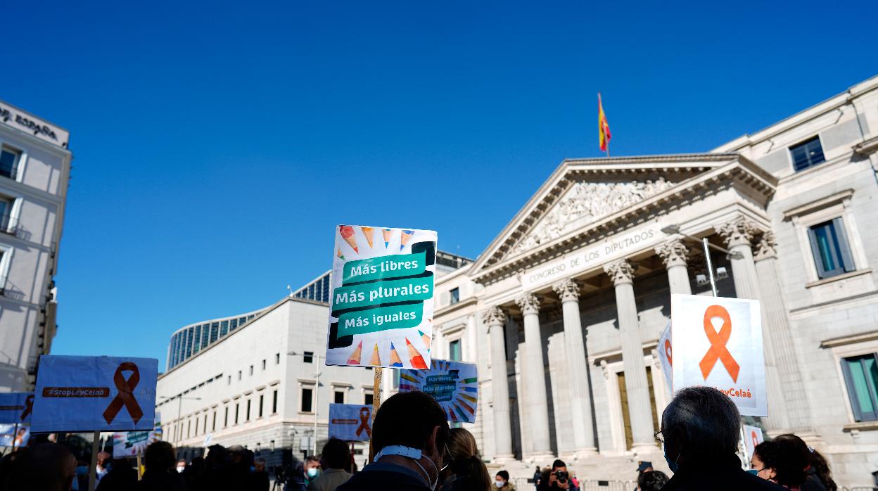 Protesta ante el Congreso de los Diputados