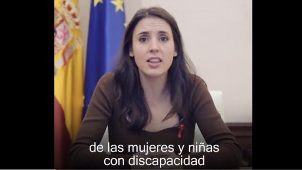 Críticas a Irene Montero por obviar a los hombres en el Día de la Discapacidad