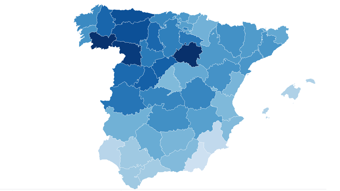 Estas son las provincias donde el coronavirus es más mortal y letal entre su población