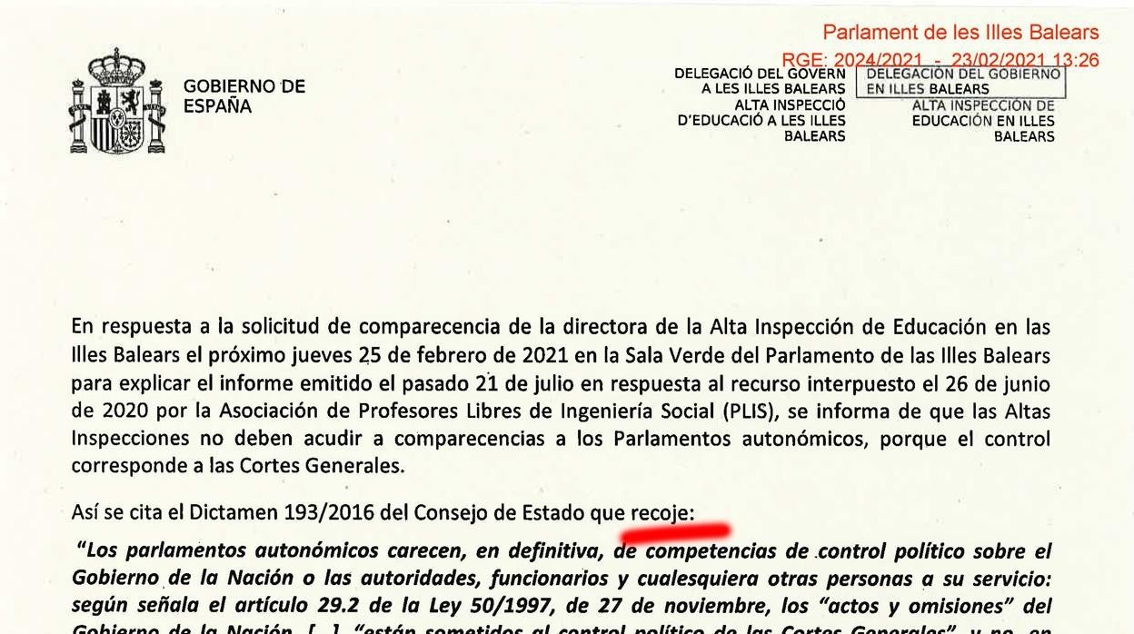 La delegada de Celaá en Baleares responde con una falta de ortografía a la ausencia de español en las aulas