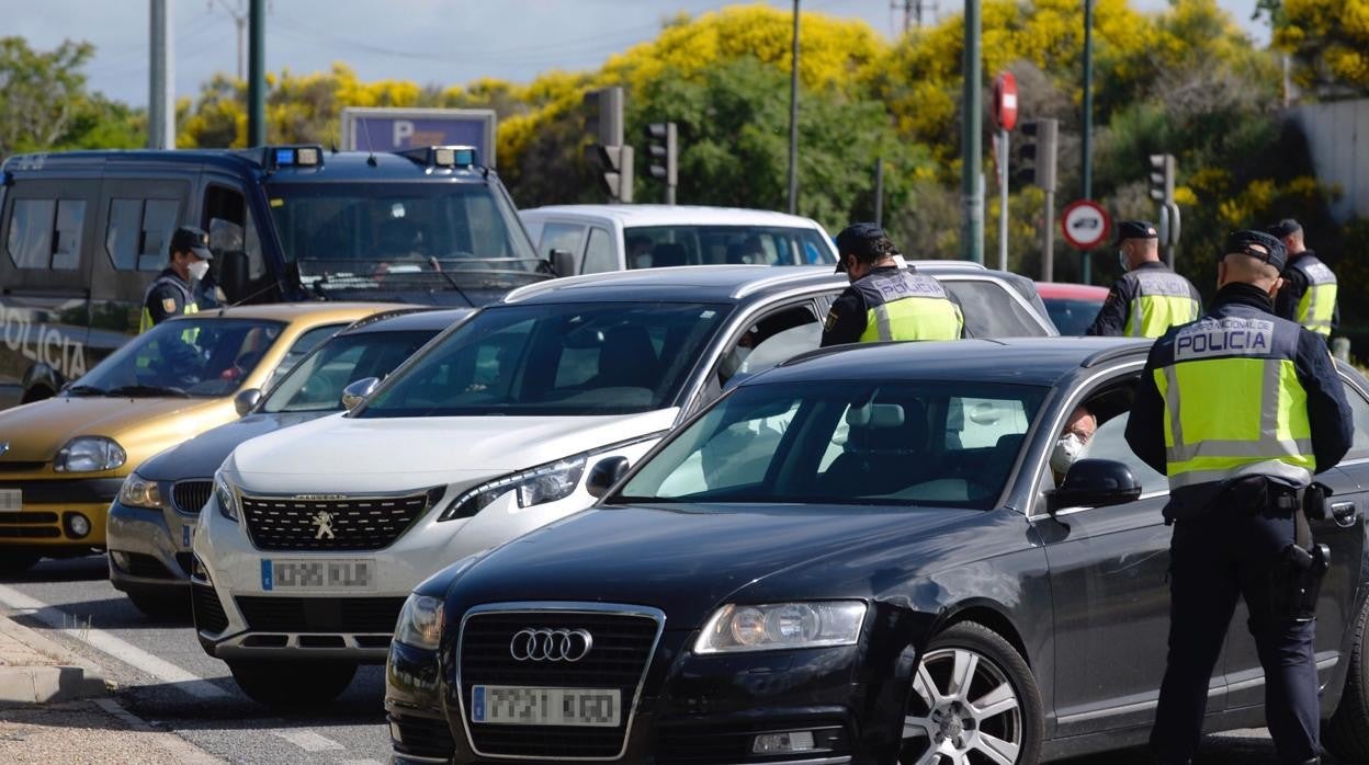 Un control en una carretera por el estado de alarma