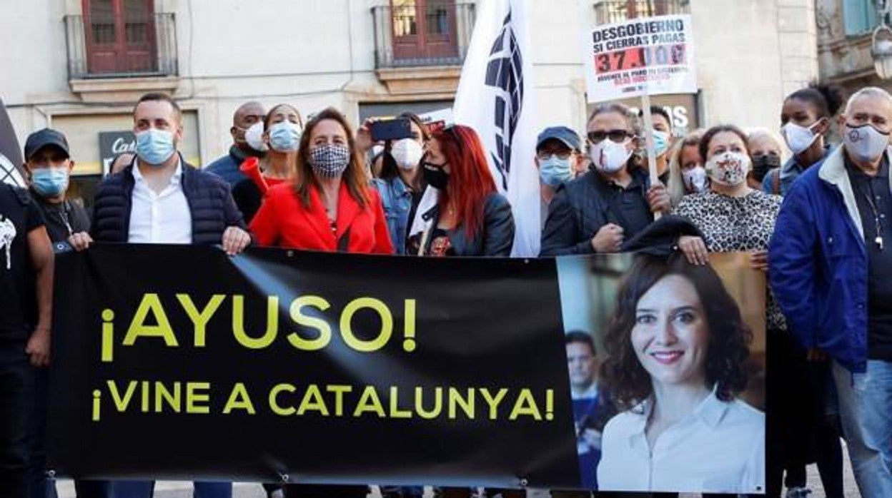 El sector del ocio nocturno protesta en Cataluña