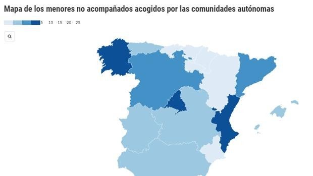 Estos son los menas que acogerá cada comunidad autónoma