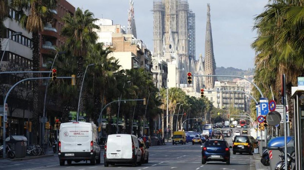 Vista de la calle Marina de la ciudad de Barcelona