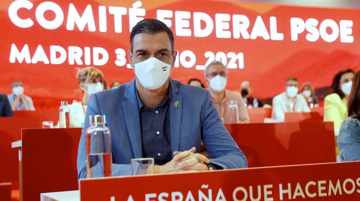 Pedro Sánchez durante la reunión del Comité Federal