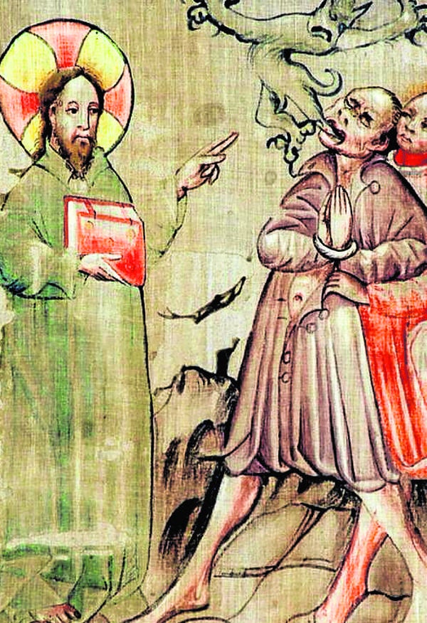 El Evangelio de San Marcos explica cómo Jesús expulsó al diablo en varias ocasiones de los cuerpos de personas poseídas. Arriba, Cristo consigue liberar a una víctima del demonio