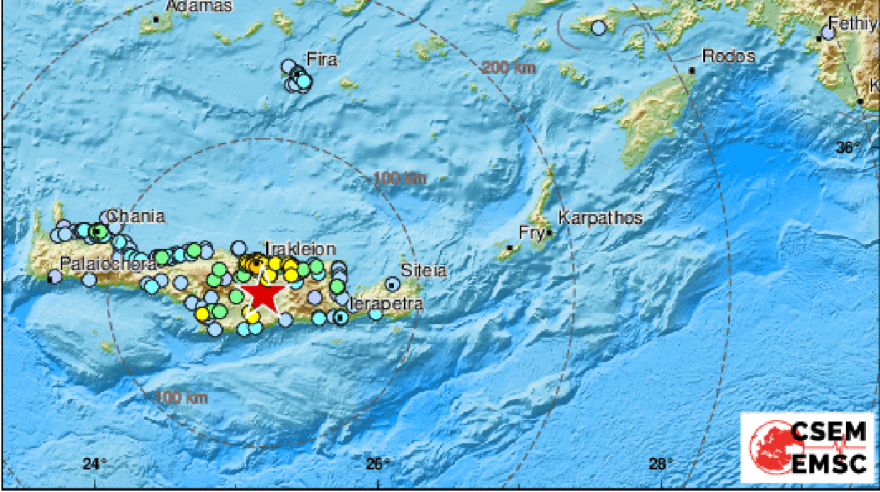 Muere una persona tras derrumbarse una iglesia por el terremoto de magnitud 5,8 en la isla griega de Creta