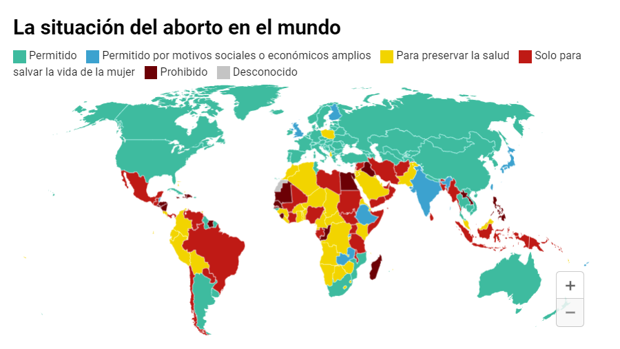 Estos son los países en los que está penalizado el aborto