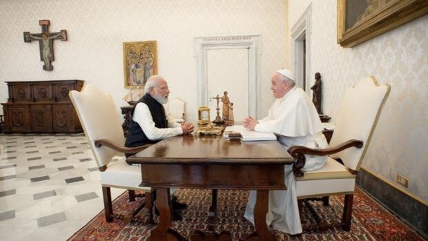 En «un encuentro muy cordial», el presidente Modi invita al Papa a viajar a la India