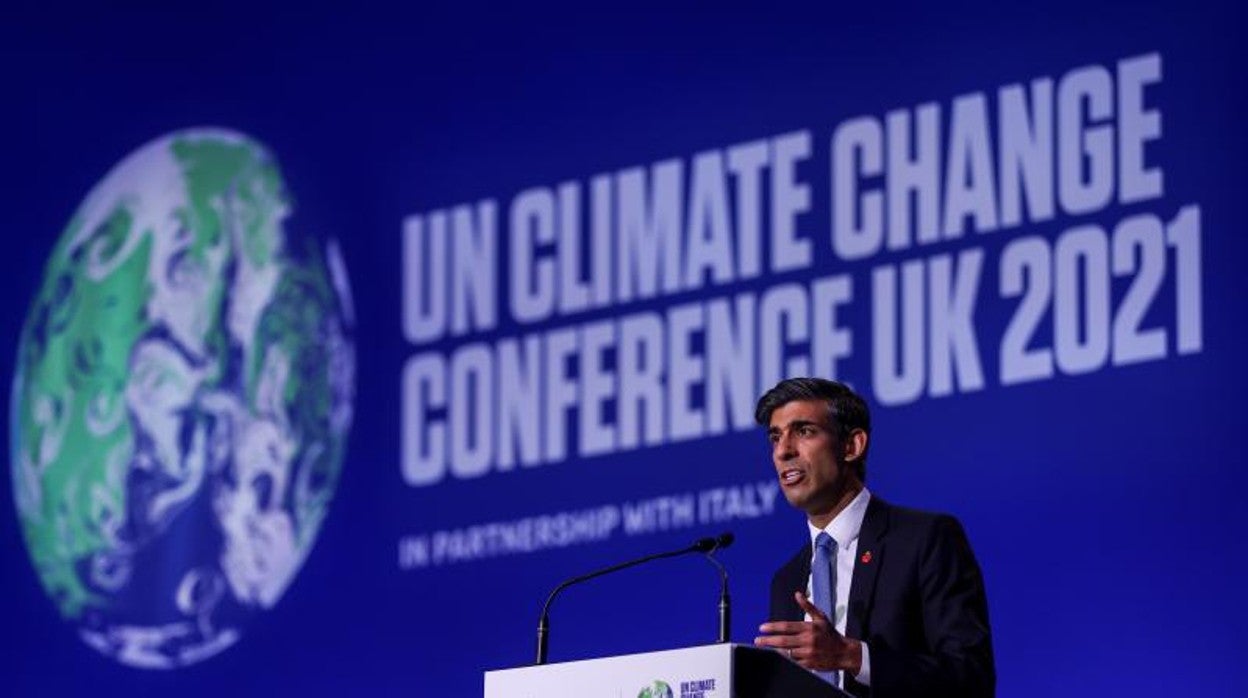 El ministro de Economía británico, Rishi Sunak, durante la COP26