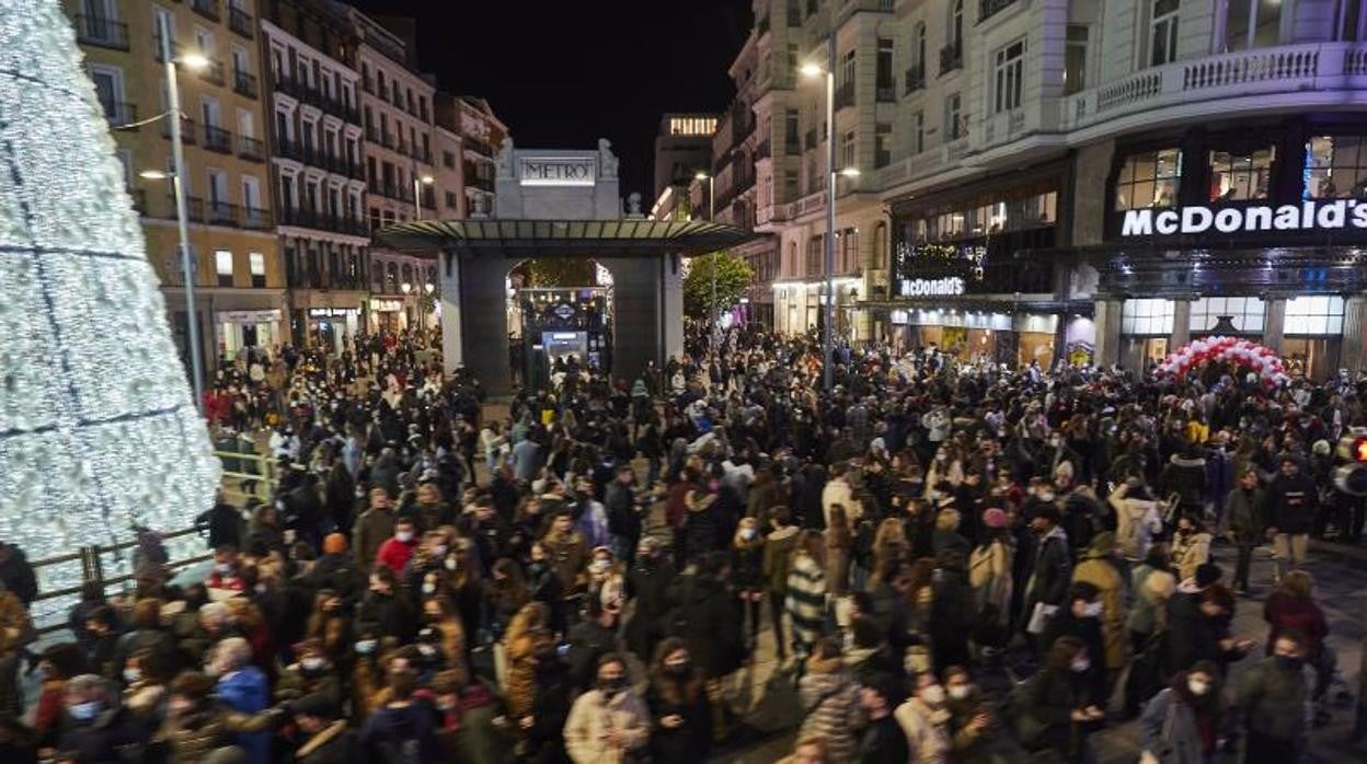 Imagen del día del encendido de las luces de Navidad en el centro de Madrid