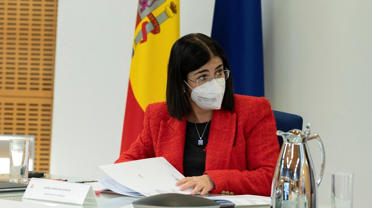 La ministra de Sanidad, Carolina Darias, este miércoles en el Consejo Interterritorial de Salud