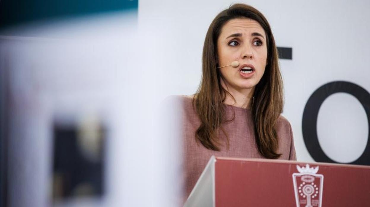 La ministra de Igualdad, Irene Montero, durante el acto