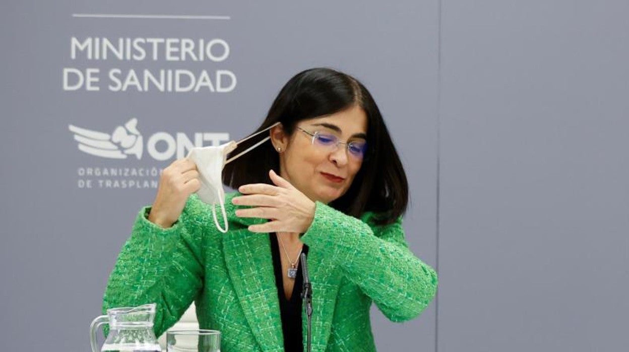 La ministra de Sanidad, Carolina Darias, en un acto este viernes