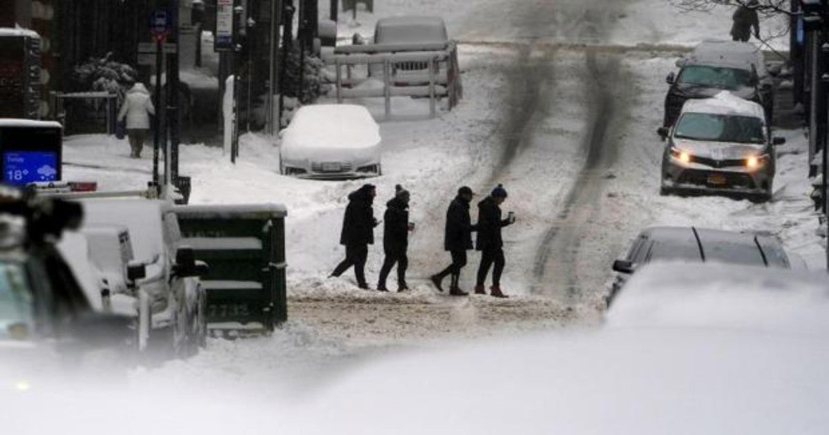 La nieve ha cubierto también Nueva York