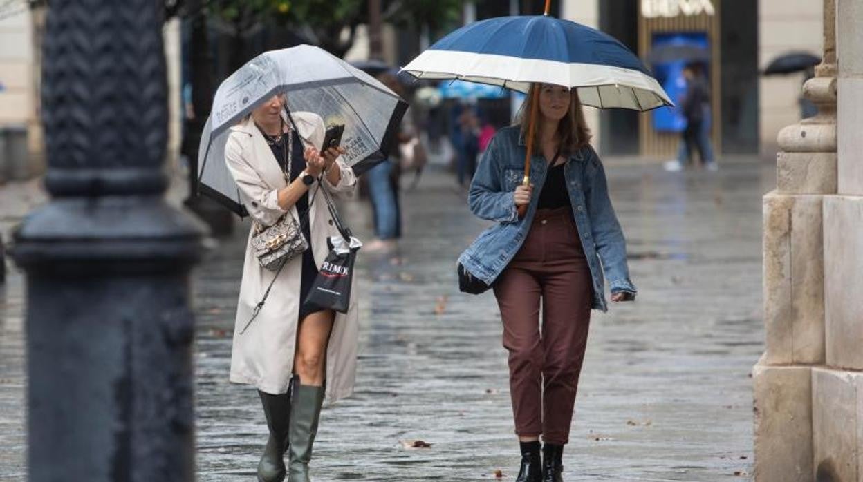 Imagen de archivo de lluvia en Sevilla