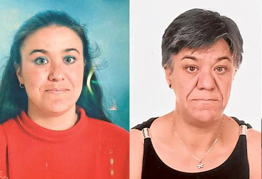La evolución de Carmen: a la izqda, con 35 años cuando aún no estaba enferma; a los 48 años, con los cambios de la acromegalia y ahora a los 59