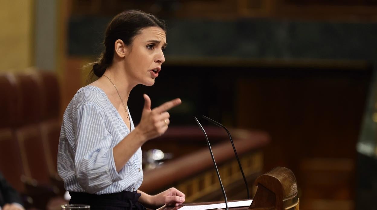 La ministra de Igualdad, Irene Montero, este miércoles en el Congreso