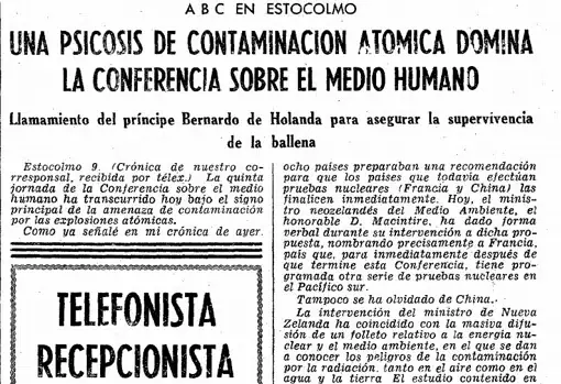 Así fue la primera Cumbre de la Tierra: «Una psicosis de contaminación atómica domina la conferencia»