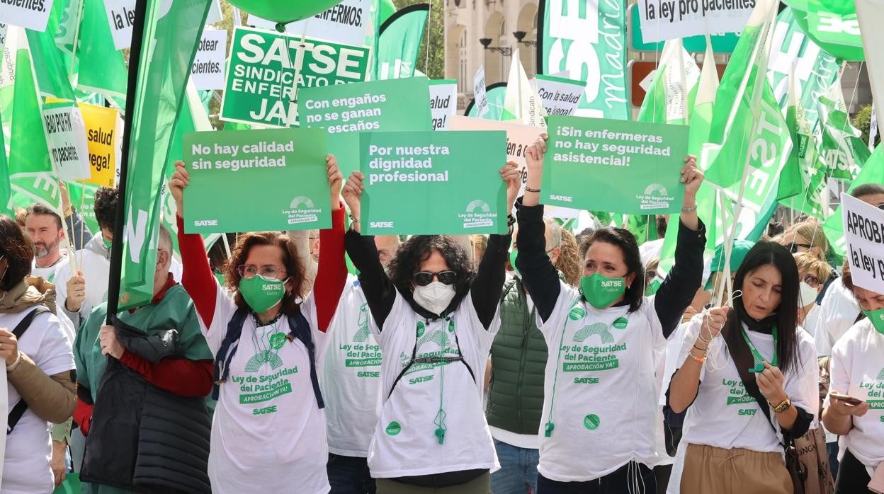 Imagen de archivo de una manifestación de enfermeras en 2020