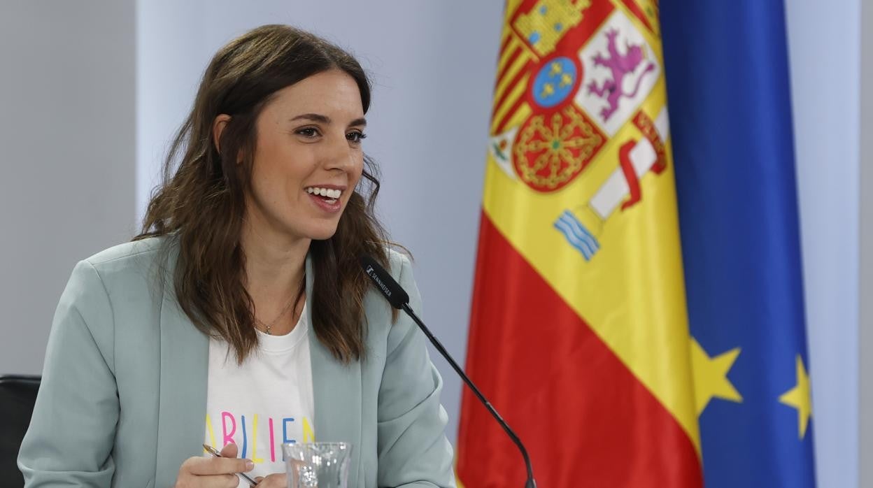 La ministra de Igualdad, Irene Montero, ayer