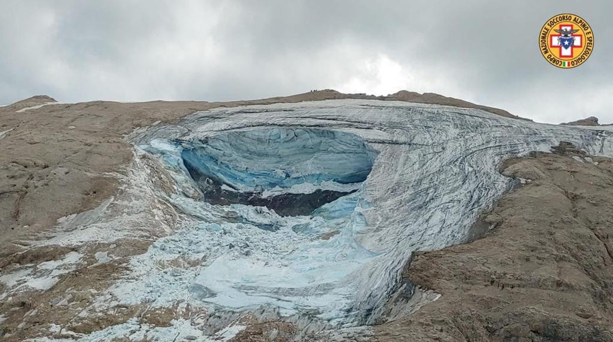 El lugar en el que se ha desprendido el glaciar