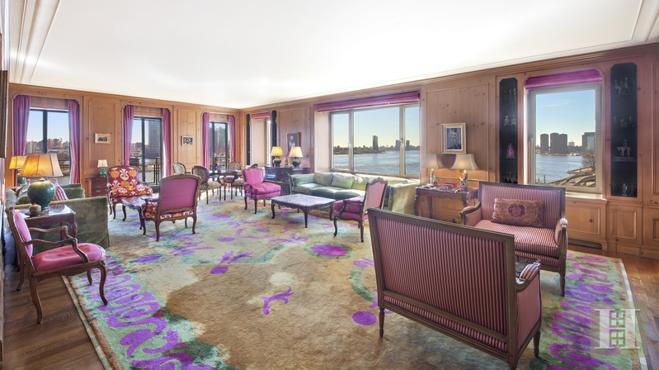 El amplio salón, la estancia favorita de Greta Garbo