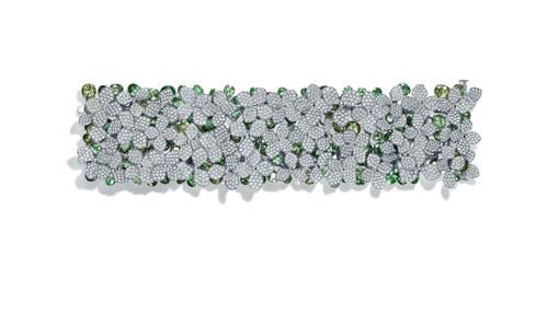 Pulsera de platino y turmalinas