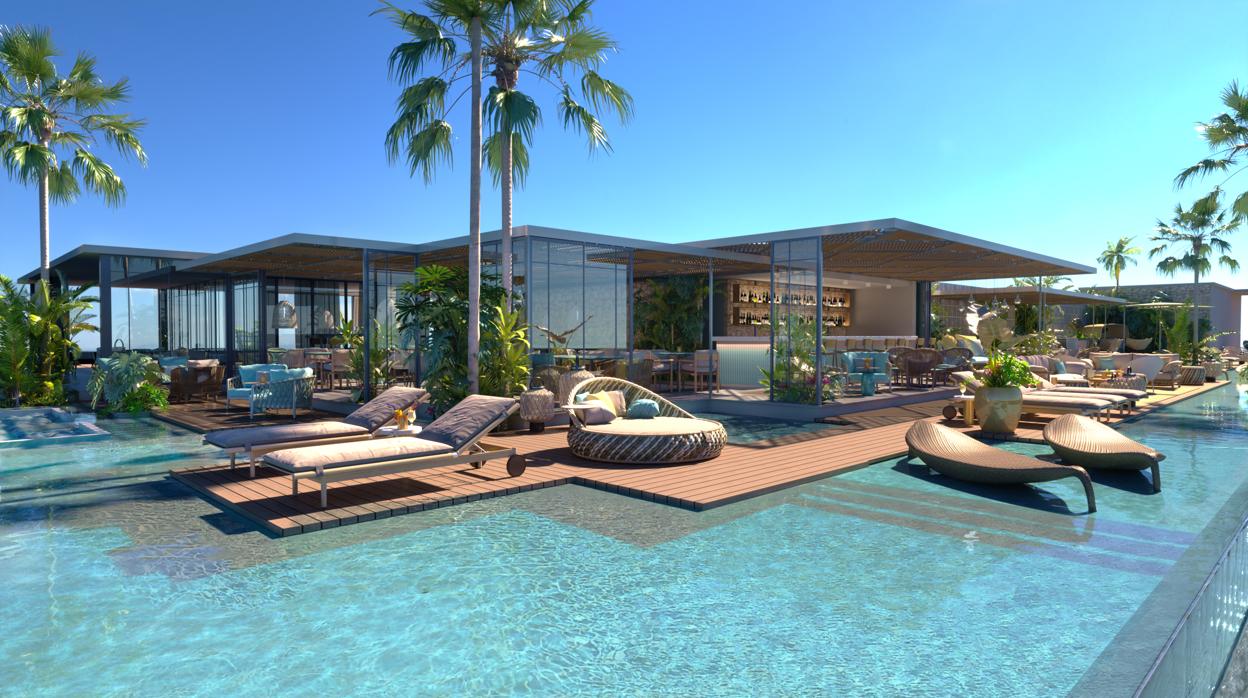 La terraza del Hotel Aguas de Ibiza