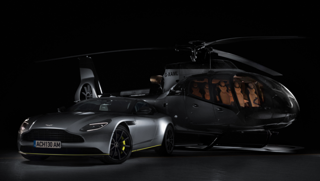 Las líneas del helicóptero se inspiran en los míticos modelos de Aston Martin