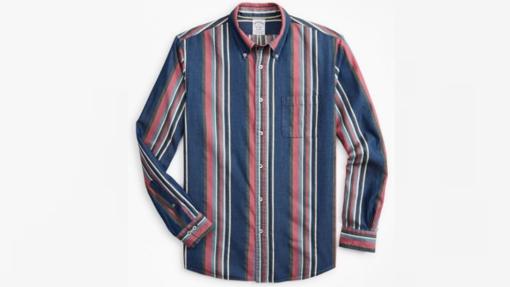 Camisa de algodón con rayas de colores, de Brooks Brothers (140€).