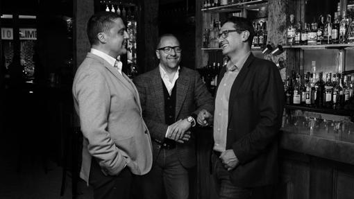 Ricardo Hierro, David Figueroa y Jon Murillas, creadores de Campple, la nueva sidra.