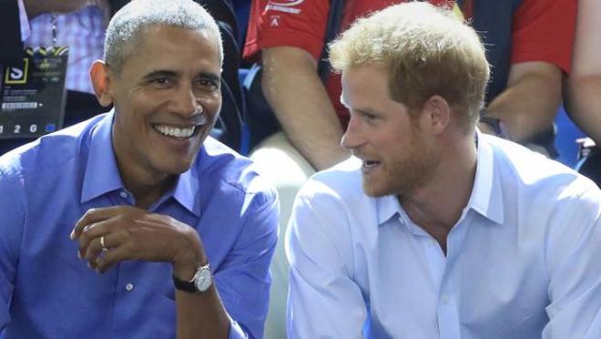 Barack Obama y el príncipe Harry durante los Invictus Games de Toronto