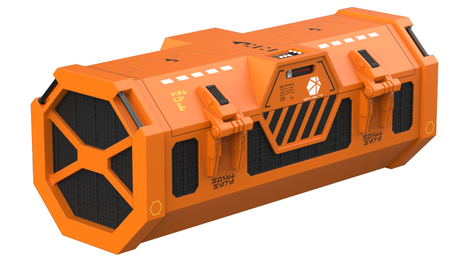 El reloj viene guardado en una réplica de contenedor de cristales Kyber de 1,2 metros