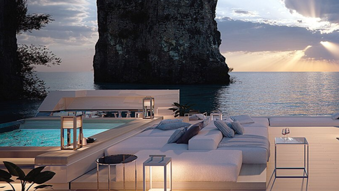 La embarcación cuenta con cinco cubiertas de puro lujo