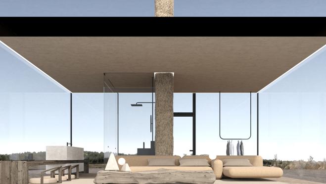 La casa tiene un estilo minimalista y de concepto abierto