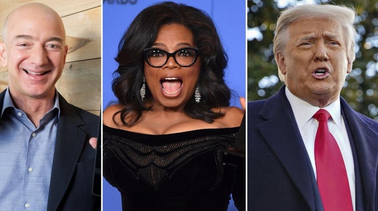 Jeff Bezos, Oprah Winfrey y Donald Trump