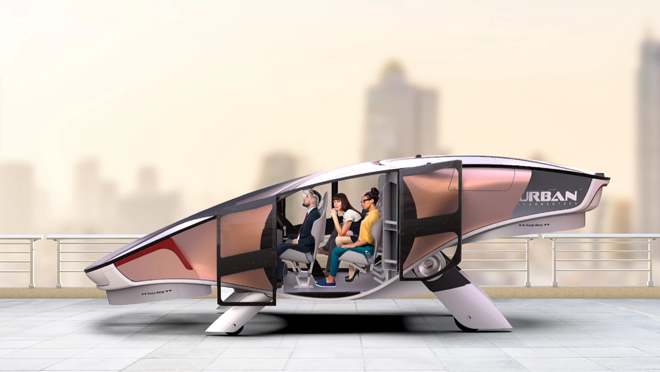 Este coche volador cuenta con espacio para hasta 5 personas