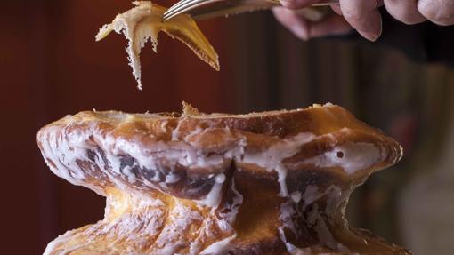 El Baumkuchen tradicional del restaurante Horcher