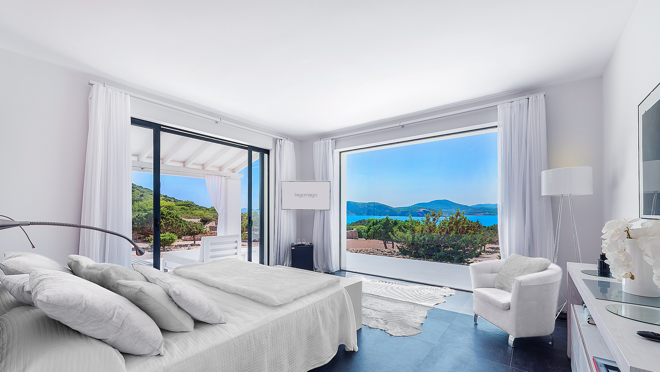 Imagen de una de las habitaciones de la villa de lujo