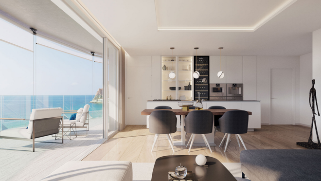 Imagen de la cocina comedor de una de las viviendas