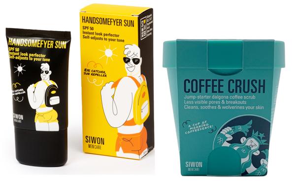 Handsomefyer Sun, una crema de protección solar, y Coffee Crush, un exfoliante que te ayudará a mantener a raya los granitos y los puntos negros.