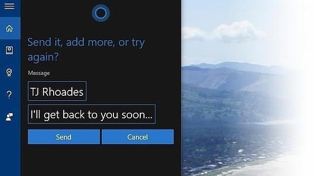 El asistente virtual de Windows 10 permitirá enviar SMS desde el ordenador