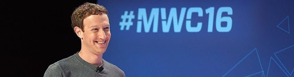 Mark Zuckerberg, durante su intervención en el Mobile World Congress en la presentación de Samsung