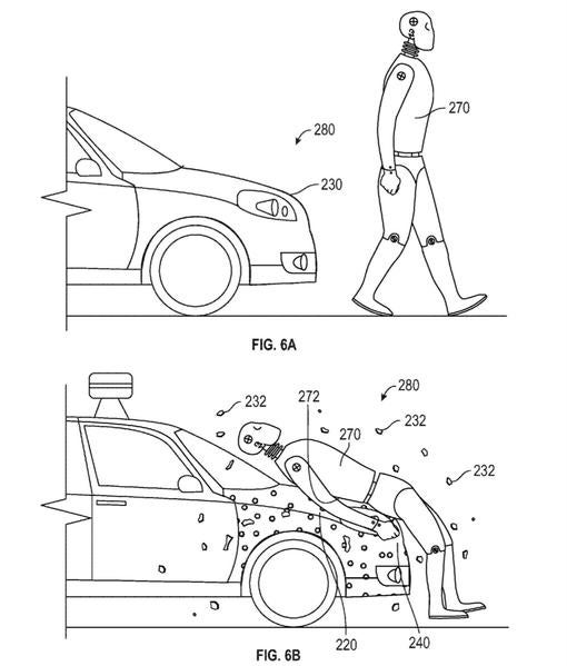 Google patenta un capó pegajoso para proteger a los peatones de posibles atropellos de su coche autónomo