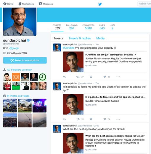 Sundar Pichai, CEO de Google, «hackeado»