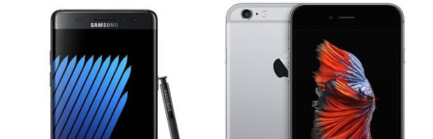 El Samsung Note 7 frente al iPhone 6S Plus: ¿cuál es mejor?